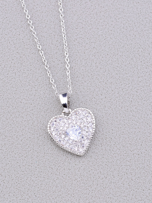 Ланцюжок жіночий сріблястий з кулоном Серце код 2335 - 8613112 - SvitStyle
