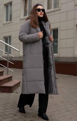 Куртка пальто жіноча зимова сіра код П854 - 8613129 - SvitStyle