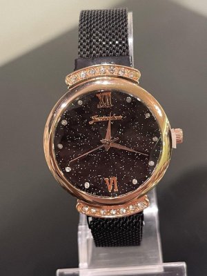 Жіночий наручний годинник із чорним браслетом код 711 - SvitStyle