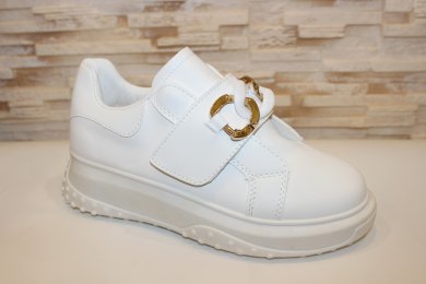 Туфлі жіночі білі на липучках Т1768 - SvitStyle