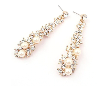Жіночі сережки з перлами код 1601 - SvitStyle