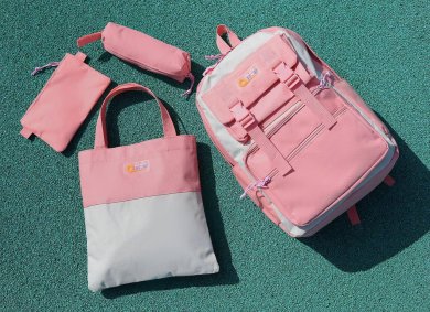 Набір жіночий рожевий рюкзак, сумка, пенал і гаманець код 7-0241 - SvitStyle