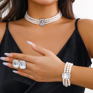 Комплект украшений женский ожерелье, браслет и серьги код 2349 - 8614790 - SvitStyle