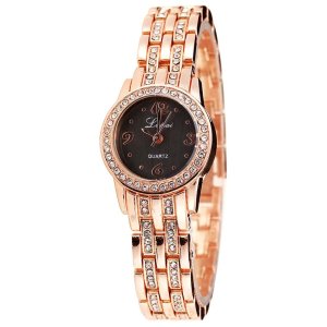 Наручные женские часы с золотистым браслетом код 300 - 8617702 - SvitStyle