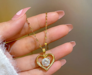 Ланцюжок жіночий золотистий з кулоном серце код 2360 - SvitStyle