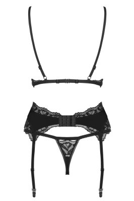 Комплект белья Obsessive Arisha set with garter belt черный S/M - 8413099 - SvitStyle