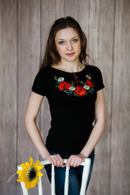 Вишита жіноча футболка на короткий рукав в етно стилі «Українські барви» - 8609789 - SvitStyle