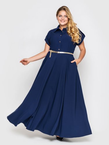 Роскошное платье макси в пол  Алена синее - SvitStyle