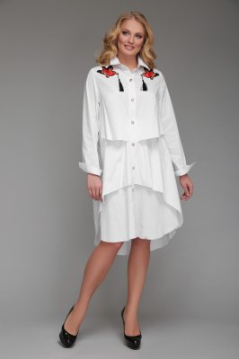 Платье-рубашка  женская Троя белого цвета - SvitStyle