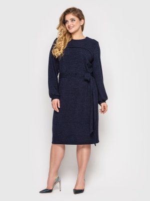 Вязаное женское платье Эмили синее - 7903655 - SvitStyle