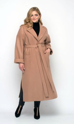 Пальто женское  свободного стиля Алеся беж - 7904362 - SvitStyle