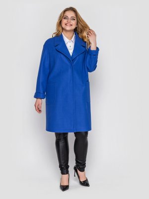Пальто женское  свободного стиля Алсу электрик - 8151735 - SvitStyle