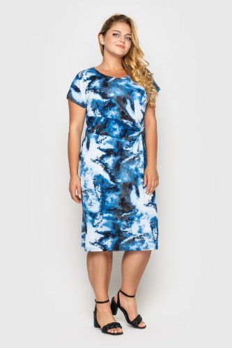 Платье женское летнее Белла голубое акварель - SvitStyle