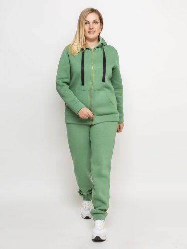 Теплий жіночий костюм Алія зелений - SvitStyle