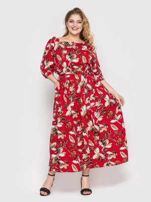 Жіноча сукня зі штапелю Сніжана червоне - 8483863 - SvitStyle