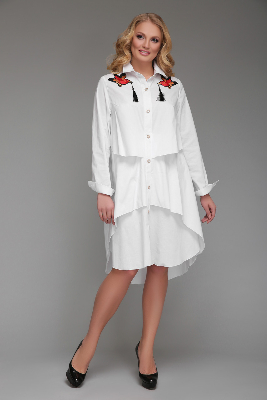 Платье-рубашка  женская Троя белого цвета 52/54 - SvitStyle