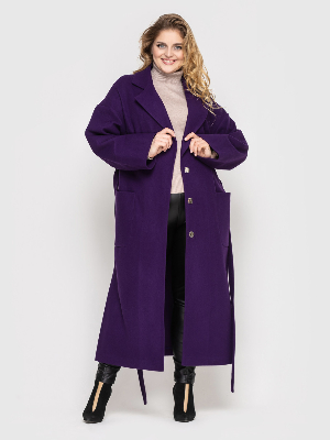 Пальто женское  свободного стиля Алеся фиолет - 8587789 - SvitStyle