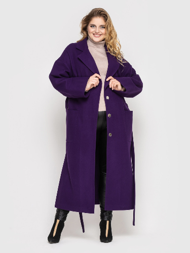 Пальто женское  свободного стиля Алеся фиолет - SvitStyle