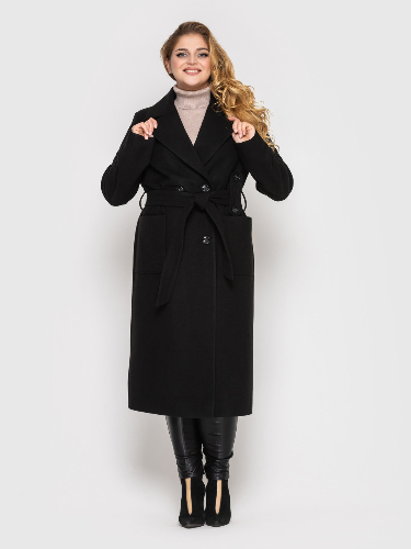 Пальто женское  Виола черное 52 - SvitStyle