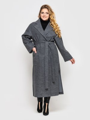 Пальто женское  свободного стиля Алеся серое - 8590196 - SvitStyle