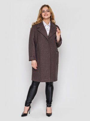 Пальто женское  свободного стиля Алсу мокко 50 р - 8590199 - SvitStyle