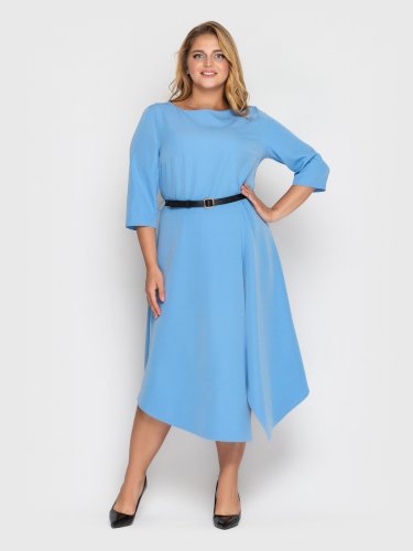 Стильное платье Патриция голубое 48 - SvitStyle