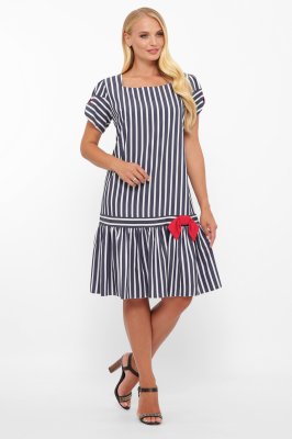 Платье женское Аркадия джинс широкая полоса 54 - 8599725 - SvitStyle
