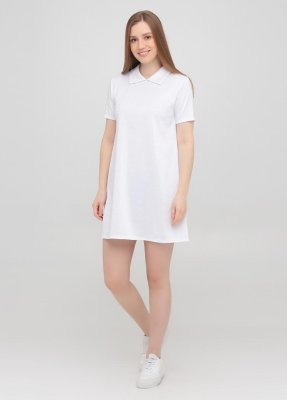Жіноча сукня-трапеція з коміром Подіум 10582-WHITE XS Білий - 8581070 - SvitStyle