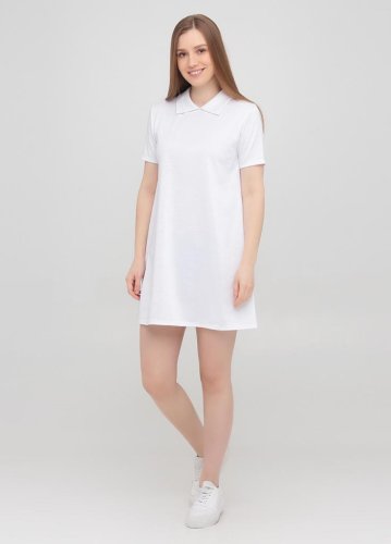 Жіноча сукня-трапеція з коміром Подіум 10582-WHITE XS Білий - SvitStyle