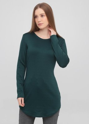 Жіноча приталена туніка-сукня на довгий рукав Подіум 25899-DARKGREEN XS Зелений - 8581071 - SvitStyle