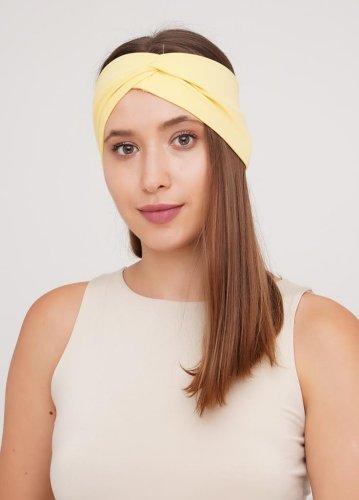 Жіноча жовта повязка на голову Подіум 28331-YELLOW uni Жовтий - SvitStyle