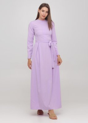 Лавандова літня сукня-максі із зав'язками на талії Подіум 28222-VIOLET XS Фіолетовий - 8581124 - SvitStyle