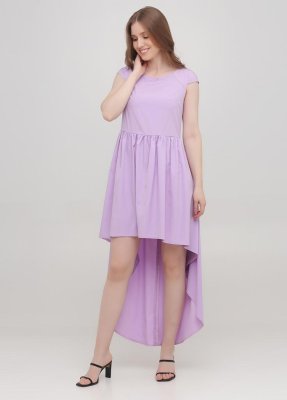 Асиметричне, ніжне, пурпурове жіноче плаття зі шлейфом Подіум 28838-VIOLET XS Фіолетовий - 8581127 - SvitStyle