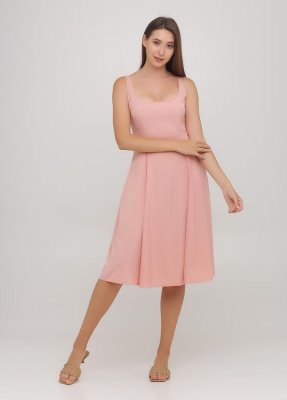 Класична приталена літня сукня кольору пудра Подіум 28945-ROSEDAWN XS Рожевий - 8581130 - SvitStyle