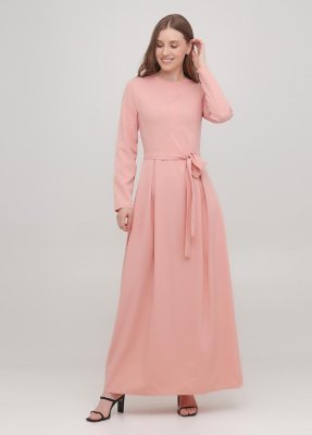 Розова літня сукня-максі із зав'язками на талії Подіум 28222-ROSEDAWN XS Рожевий - 8581131 - SvitStyle