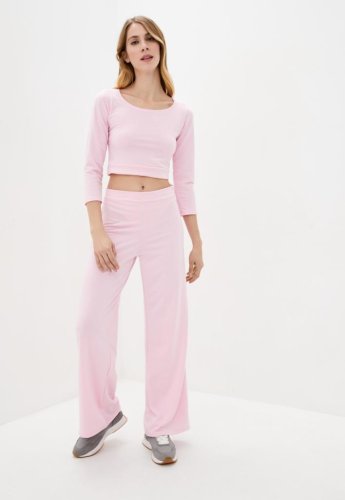 Рожевий спортивний костюм, брюки кльош, рукав 3/ Подіум4 28003-ROSE XS Рожевий - SvitStyle