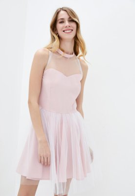 Жіноче вечірнє коктельне плаття з сіткою Подіум 28008-ROSEDAWN/WHITE XS Рожевий - 8581143 - SvitStyle
