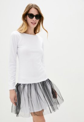 Біле жіноче плаття з фатином Подіум 20782-WHITE XS Білий - 8581162 - SvitStyle