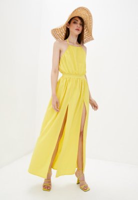 Жіноче літнє плаття з розрізами Подіум Belle 27932-YELLOW XS Жовтий - 8581215 - SvitStyle