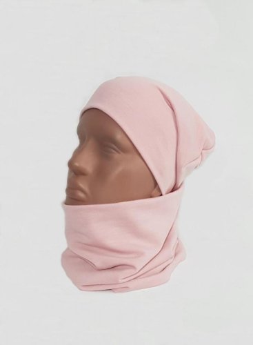 Комплект трикотажний шапка + баф розовий Подіум Warmy 27559-ROSE uni Рожевий - SvitStyle
