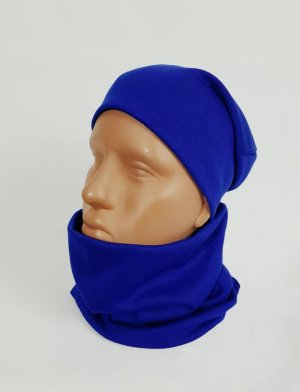 Комплект трикотажний шапка + баф синий Подіум Warmy 27556-BLUE uni Синій - 8581360 - SvitStyle