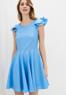 Асиметричне жіноче плаття з воланами на плечах Подіум 20259-LIGHT/BLUE XS Голубий - 8581666 - SvitStyle