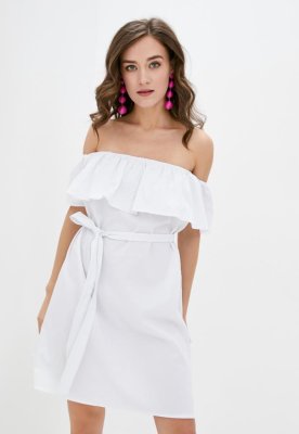 Легке літнє плаття з відкритими плечима Подіум 21369-WHITE XS Білий - 8581675 - SvitStyle