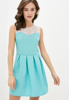 Жіноча коктейльна міні-сукня з гіпюром Подіум 21353-MINT XS Ментоловий - 8581689 - SvitStyle