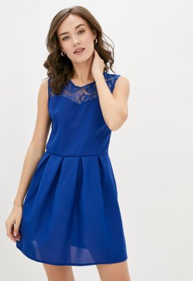 Жіноча коктейльна міні-сукня з гіпюром Подіум 21353-BLUE XS Синій - 8581694 - SvitStyle