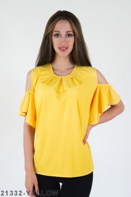 Жіноча блузка Подіум Angela 21332-YELLOW XS Жовтий - 8581780 - SvitStyle