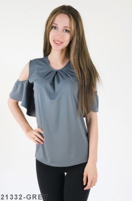 Жіноча блузка Подіум Angela 21332-GREY XS Сірий - 8581781 - SvitStyle