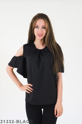 Жіноча блузка Подіум Angela 21332-BLACK XS Чорний - 8581783 - SvitStyle
