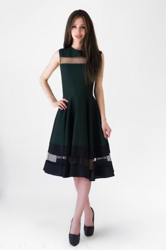 Жіноче плаття Подіум Stefani 21331-DARKGREEN XS Зелений - SvitStyle