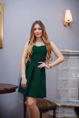 Жіноче плаття Подіум Vervain 12172-DARKGREEN XS Зелений - SvitStyle